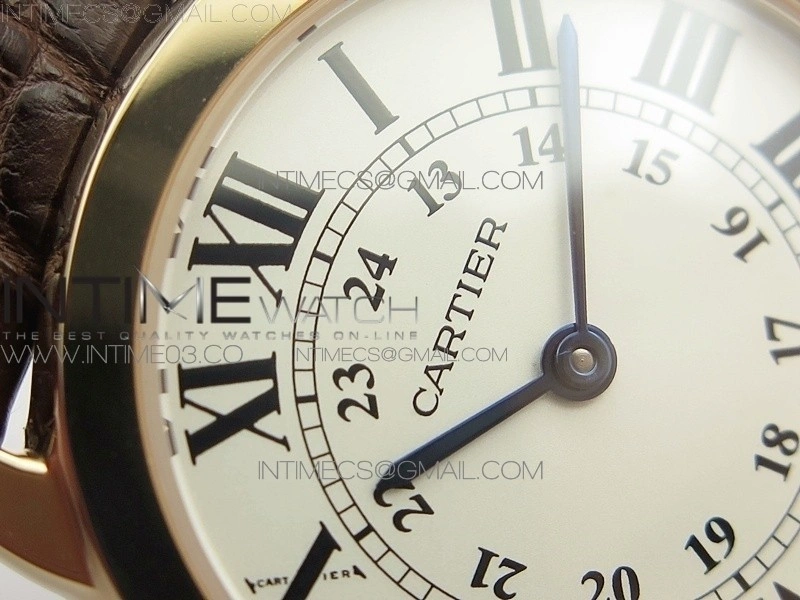 Ronde Solo de Cartier 29.5mm RG K11 1:1 Best Edition White Dial on Brown Croco Leather Strap Ronda Quartz